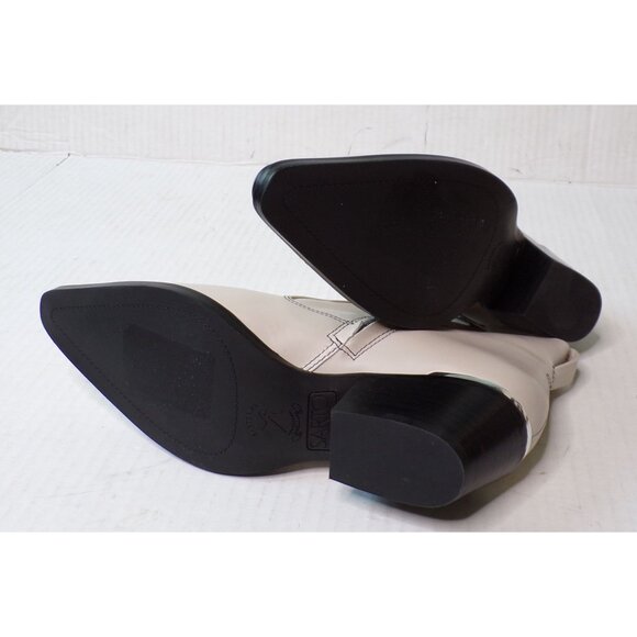 🆕FRANCO SARTO Blake Pointed Toe Western Zip Bootie Ankle Boot 8 White - Picture 16 of 16